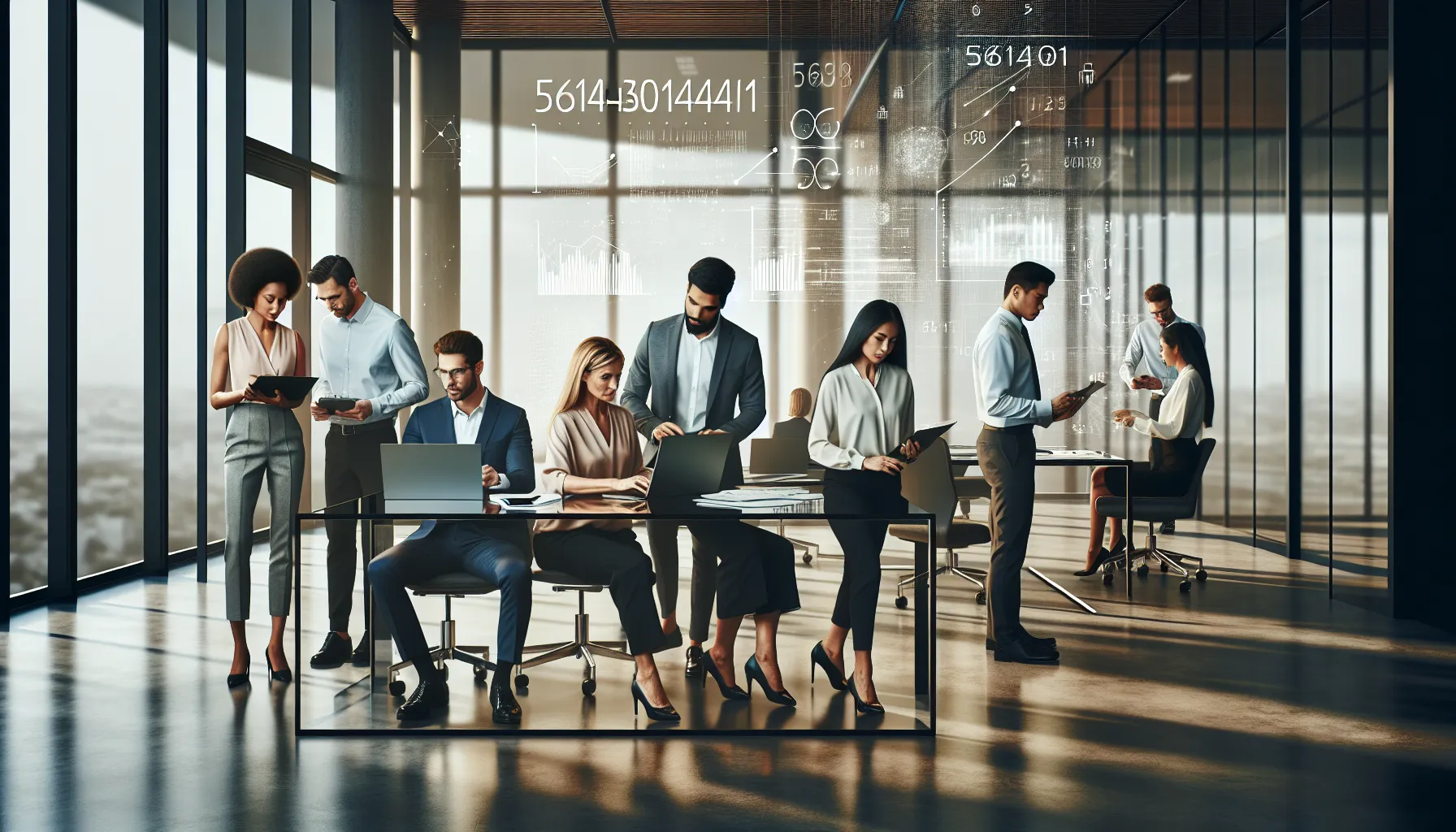5614340111: An In-Depth Analysis 4 diverse professionals collaborating in a modern office setting.