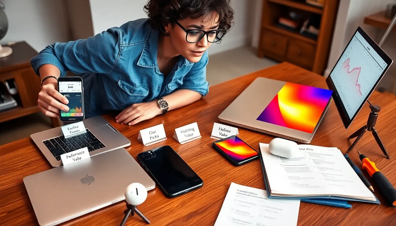 Person testing labeled devices on a table with checklist and thermal camera.