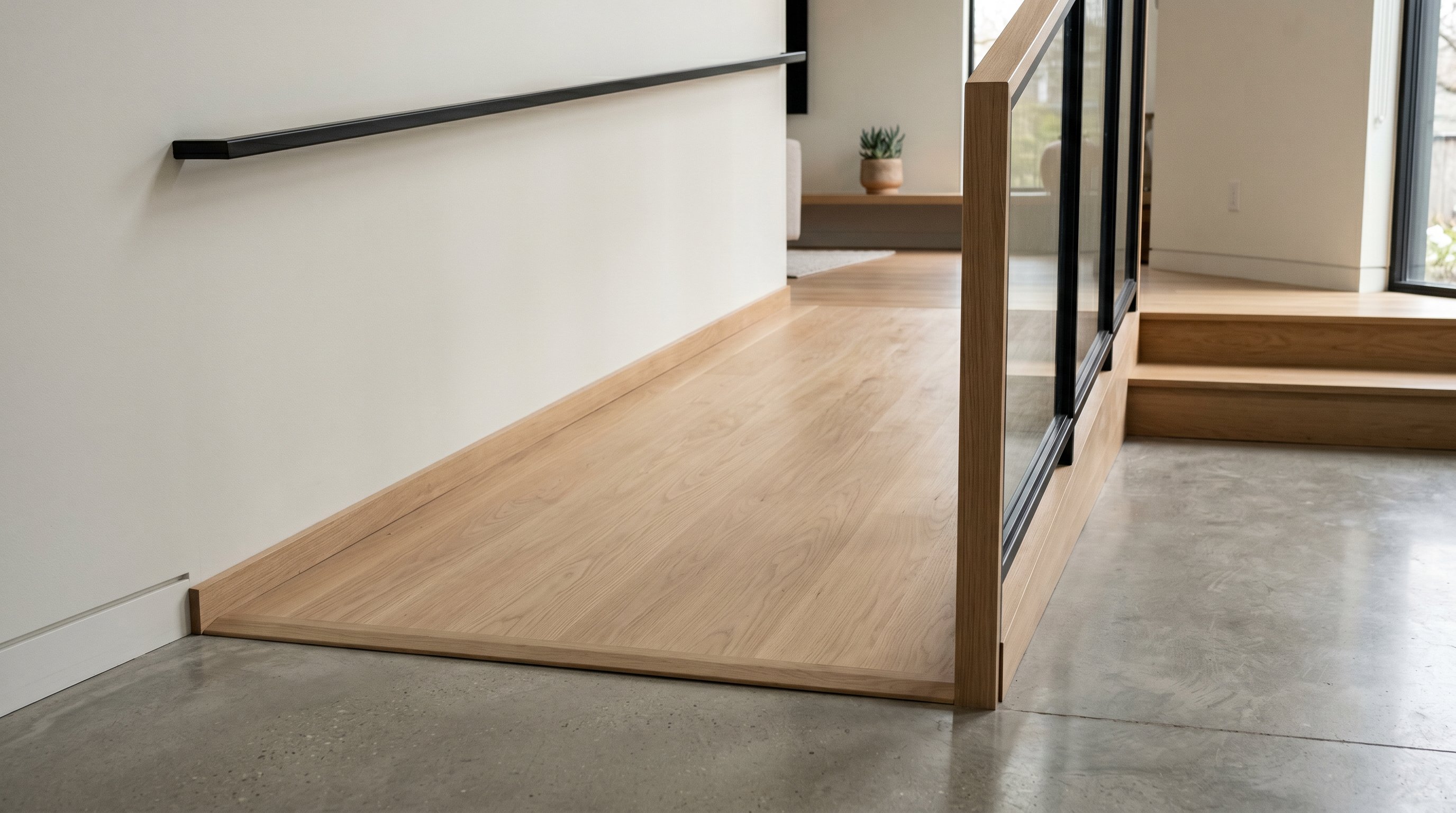 minimalist ramp at home, no people, close up,