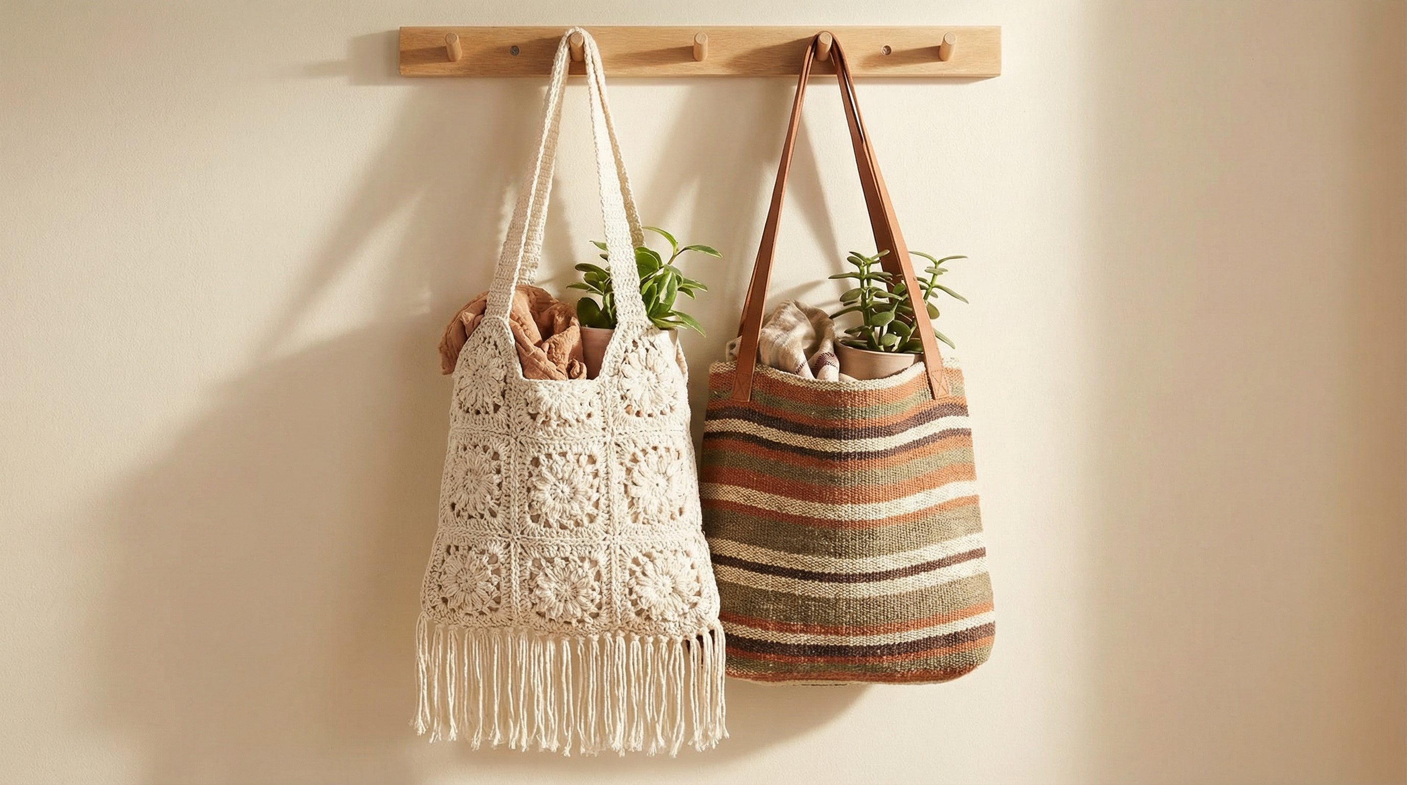 2. Crochet And Woven Shoulder Bags For A Soft, Handmade Vibe