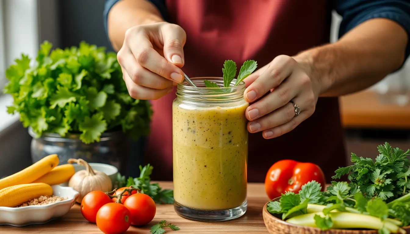 person making vegetable smoothie - Encouraging healthy lifestyles through Direct Primary Care