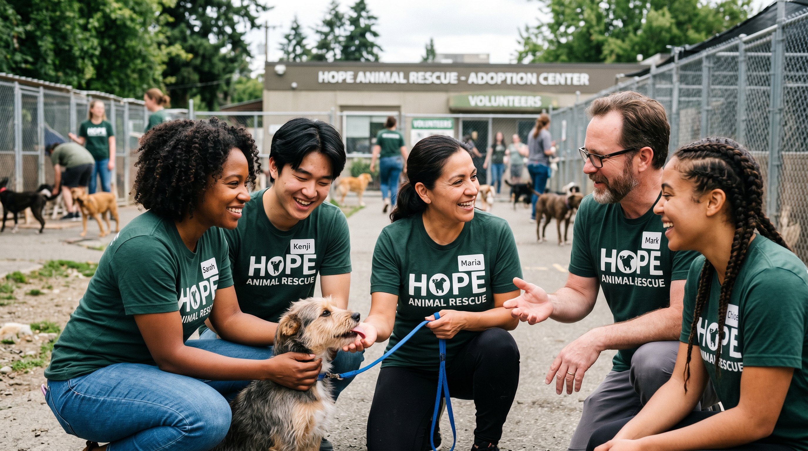 nonprofit organization members, candid, multi racial, animal welfare