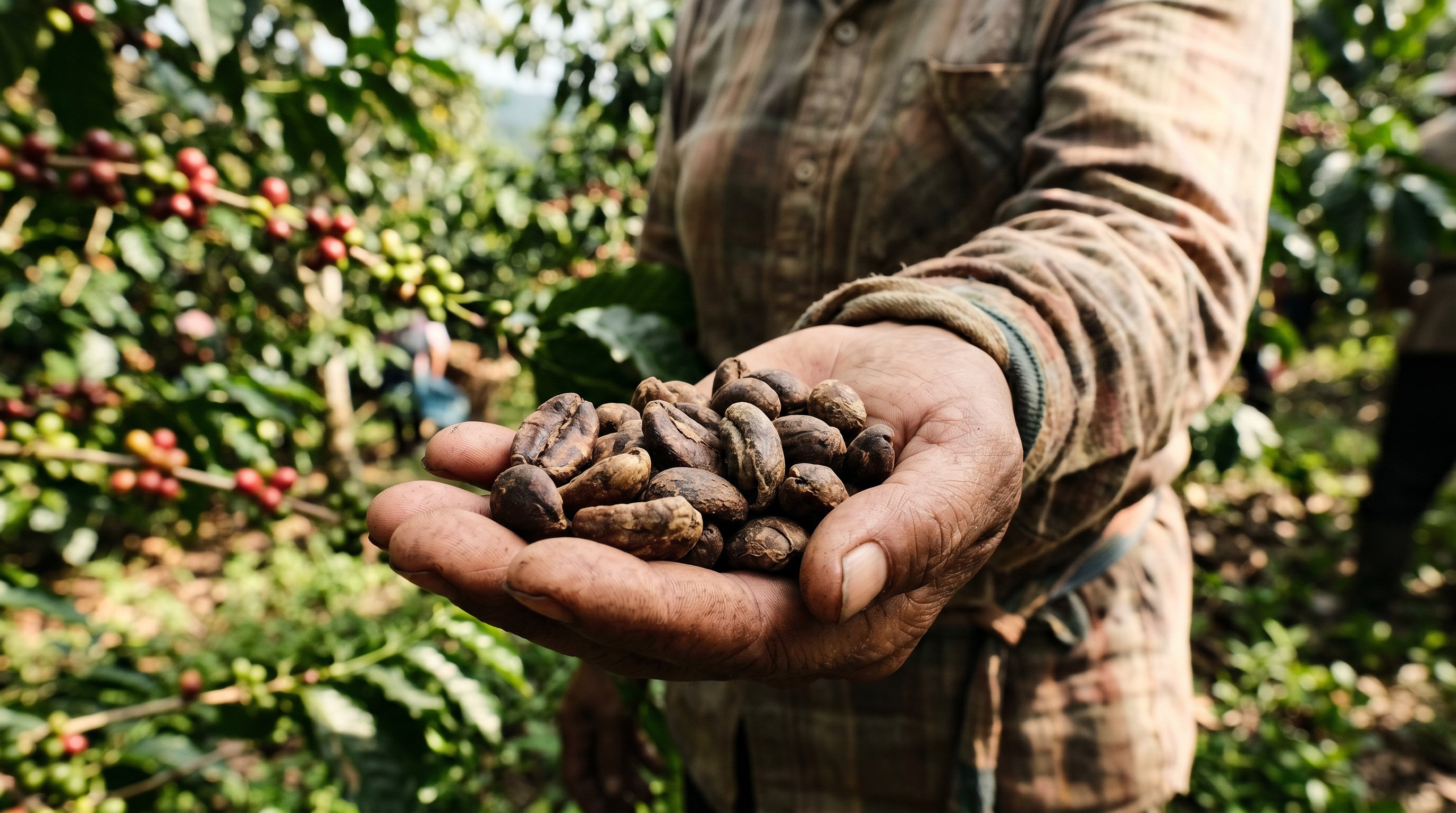 liberica coffee beans on hand