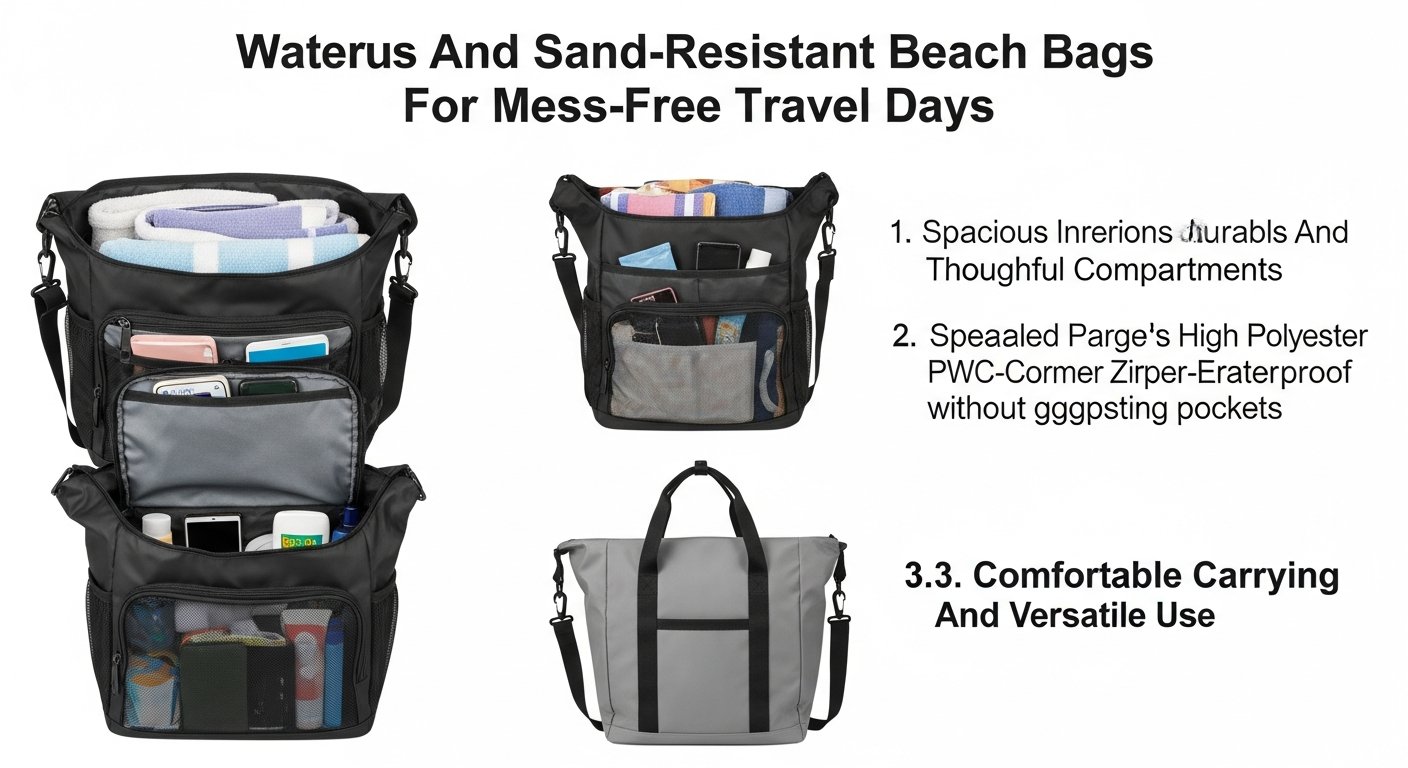 3. Waterproof And Sand-Resistant Beach Bags For Mess-Free Travel Days