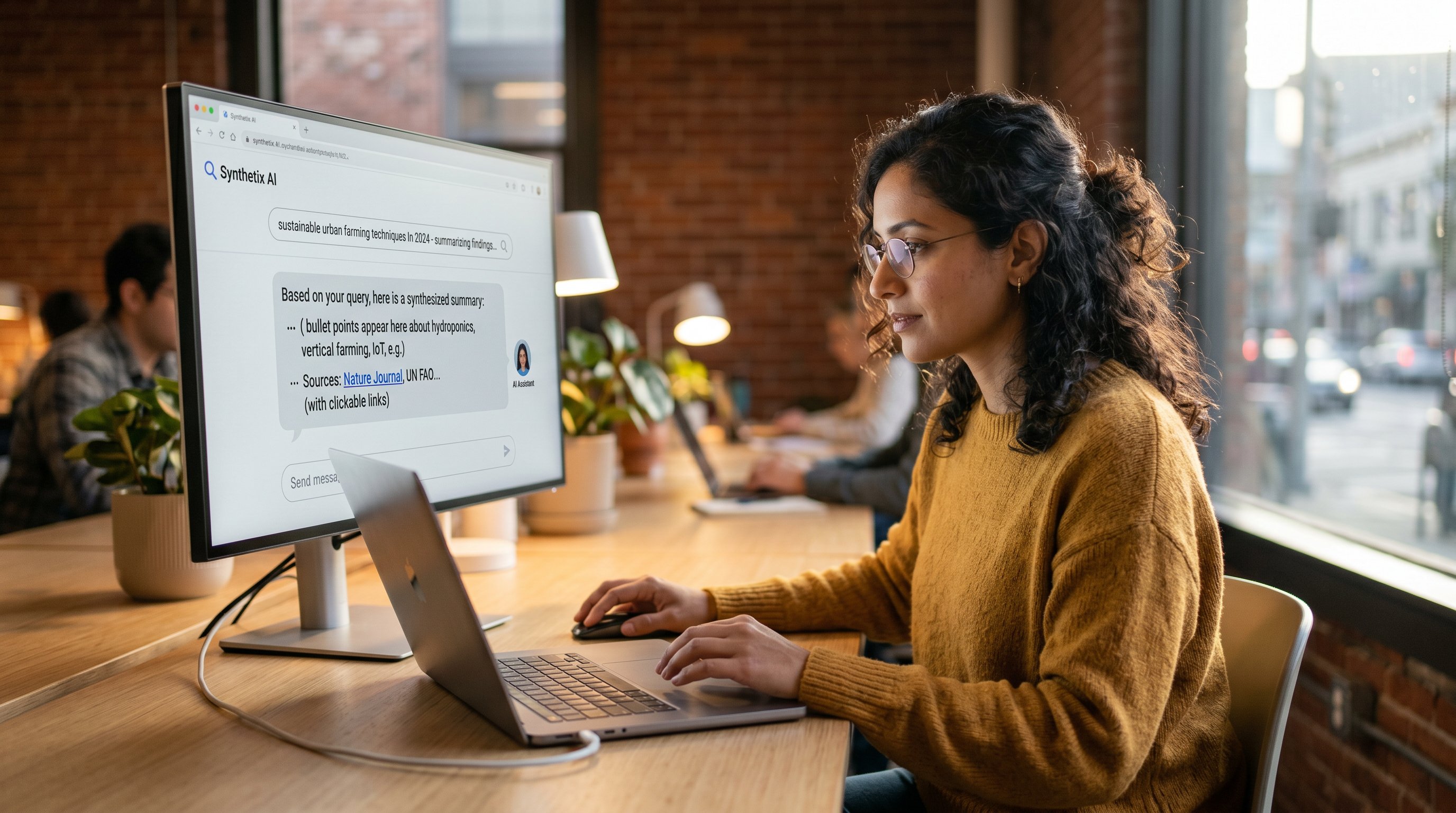 person using AI to search