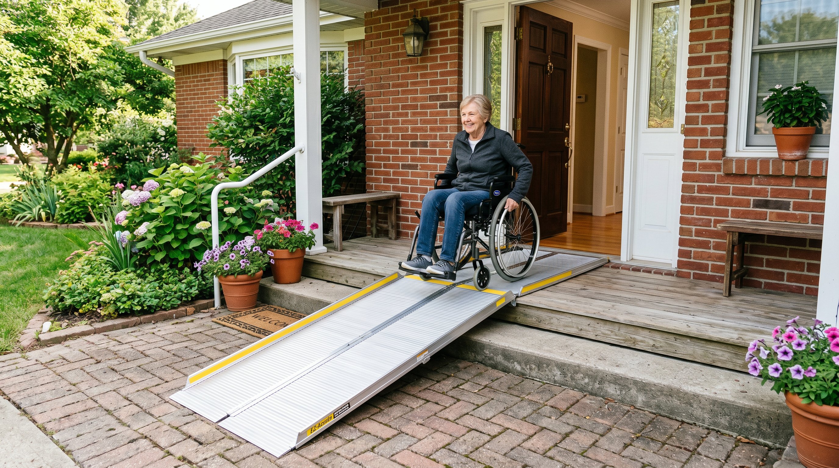 woman using portable ramp