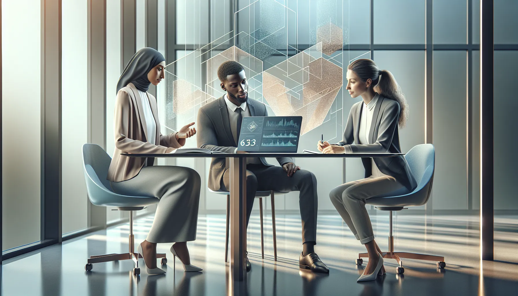 diverse team discussing the significance of a number in a modern office.