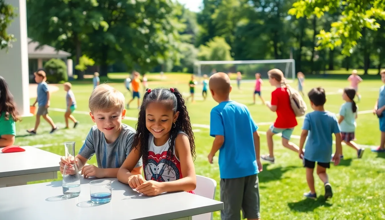 children engaging in various activities at Newark Academy Summer Camp.