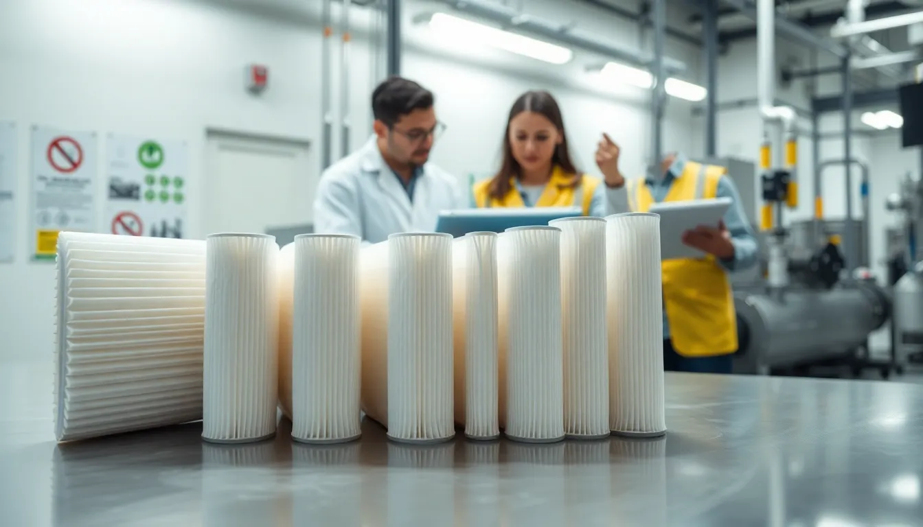 High flow pleated filter cartridges in a modern U.S. industrial lab.