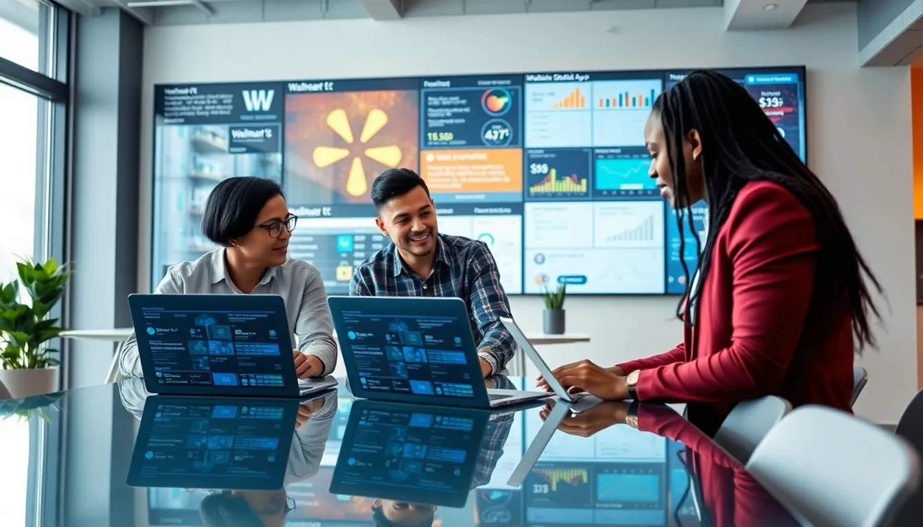diverse team collaborating in a modern office on tech projects.