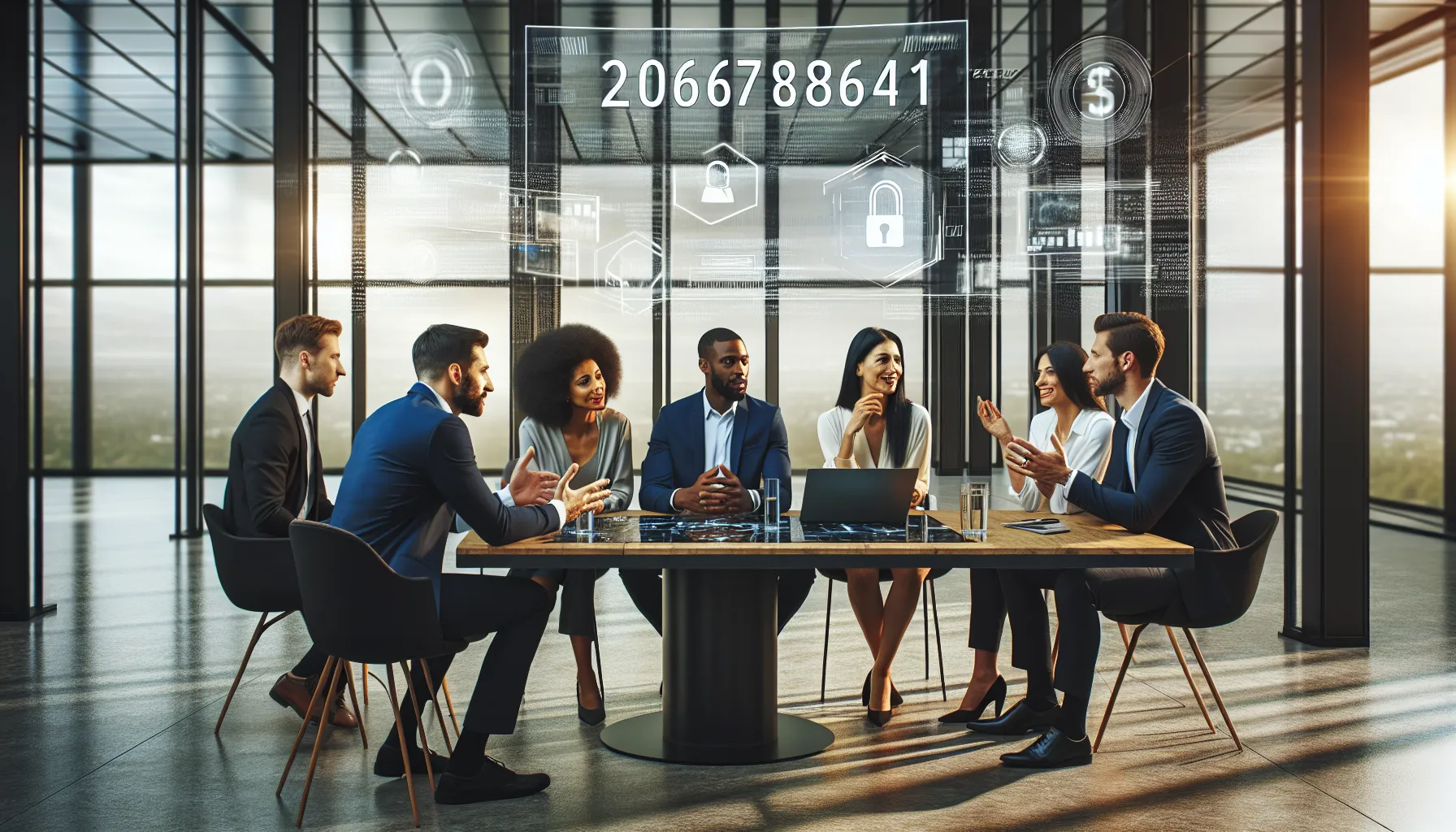 diverse team discussing technology in a modern office.