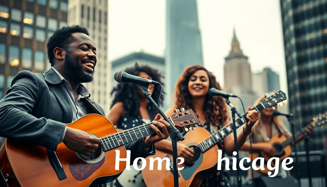 musicians performing in a vibrant Chicago setting.