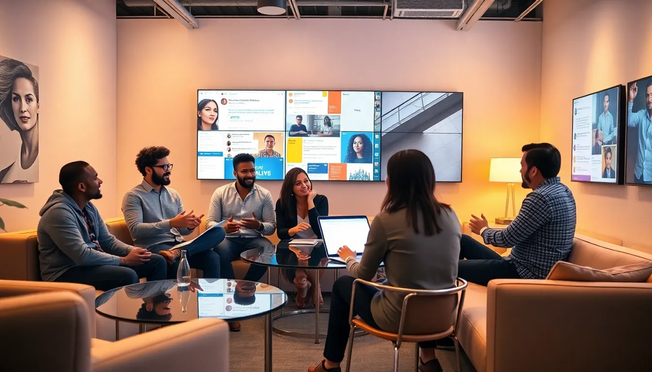 diverse team discussing Jshire28 in a modern workspace.