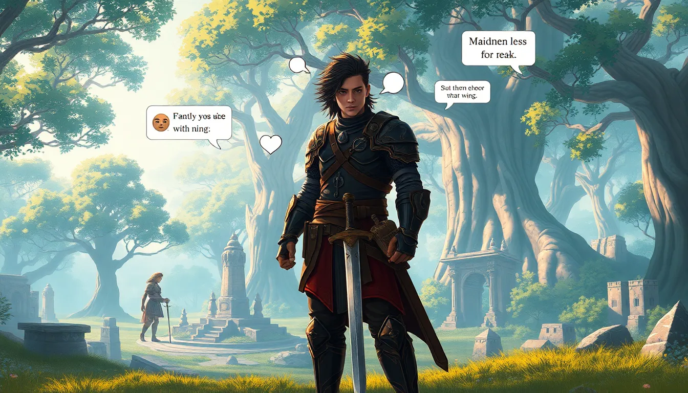 A lone warrior in a fantasy setting symbolizing the concept of being maidenless.