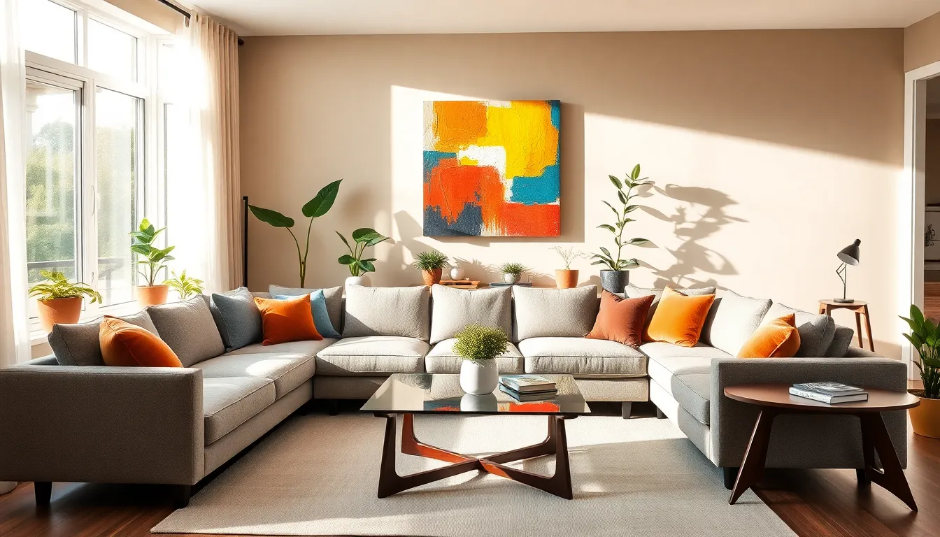 a stylish living room showcasing modern interior design principles.