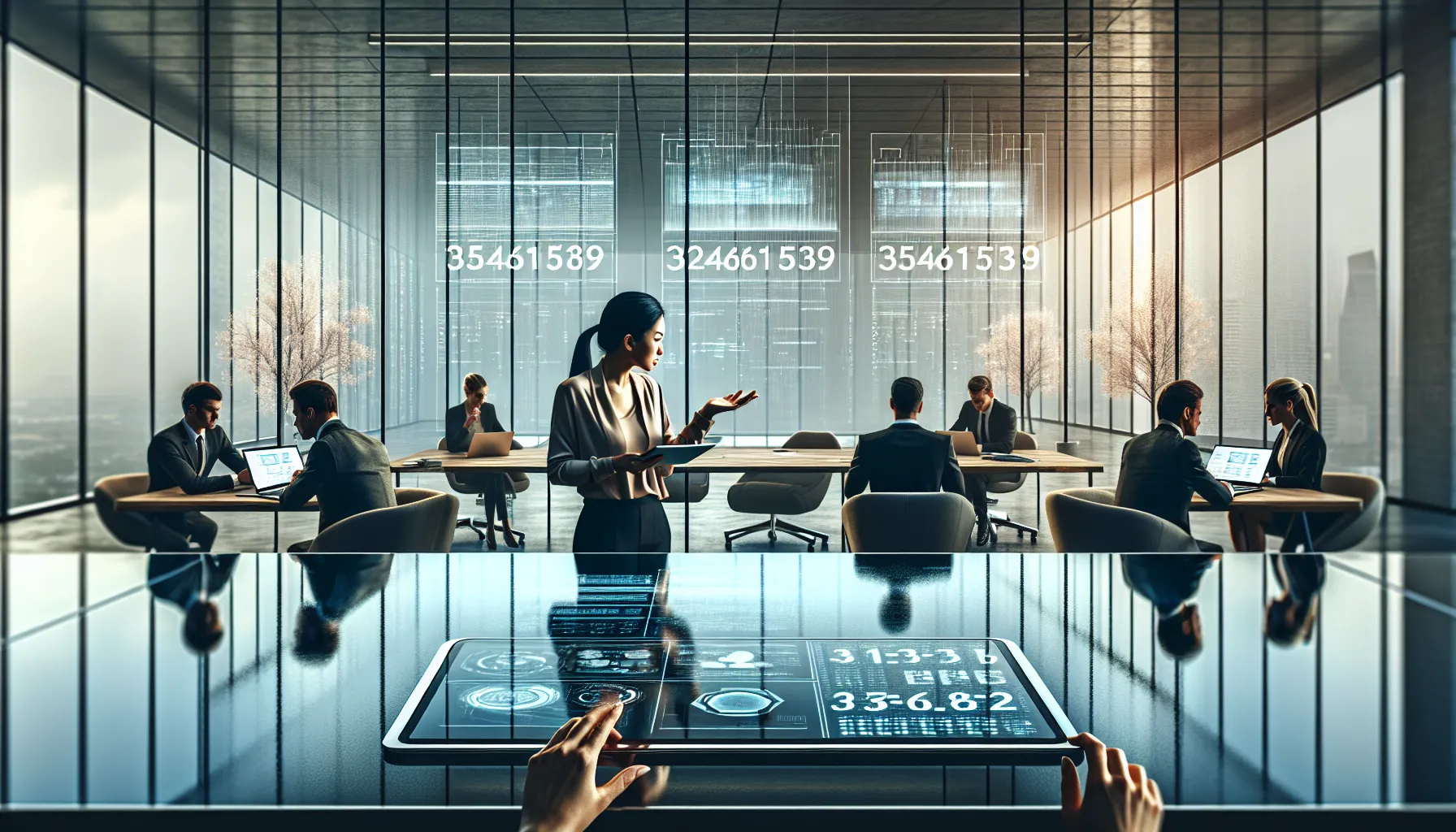 diverse team discussing data management in a modern office.