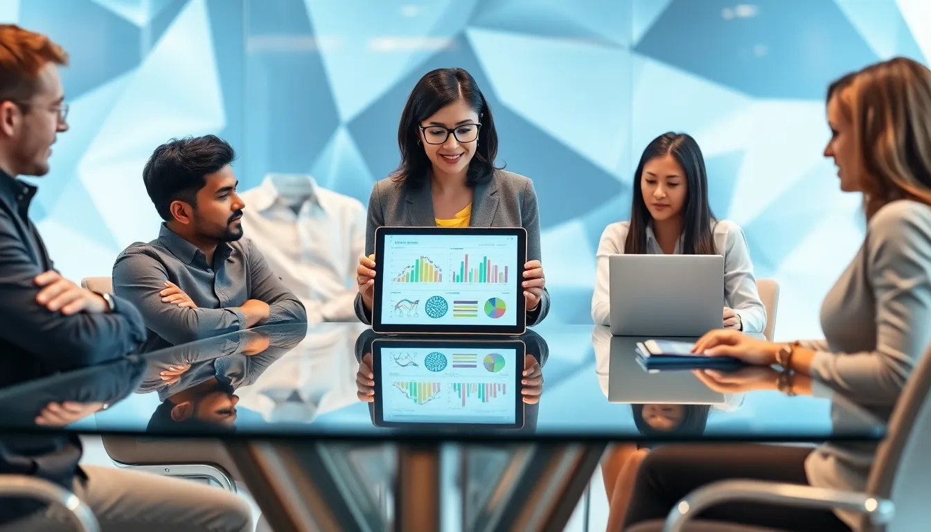 diverse team discussing artificial intelligence in a modern office setting.