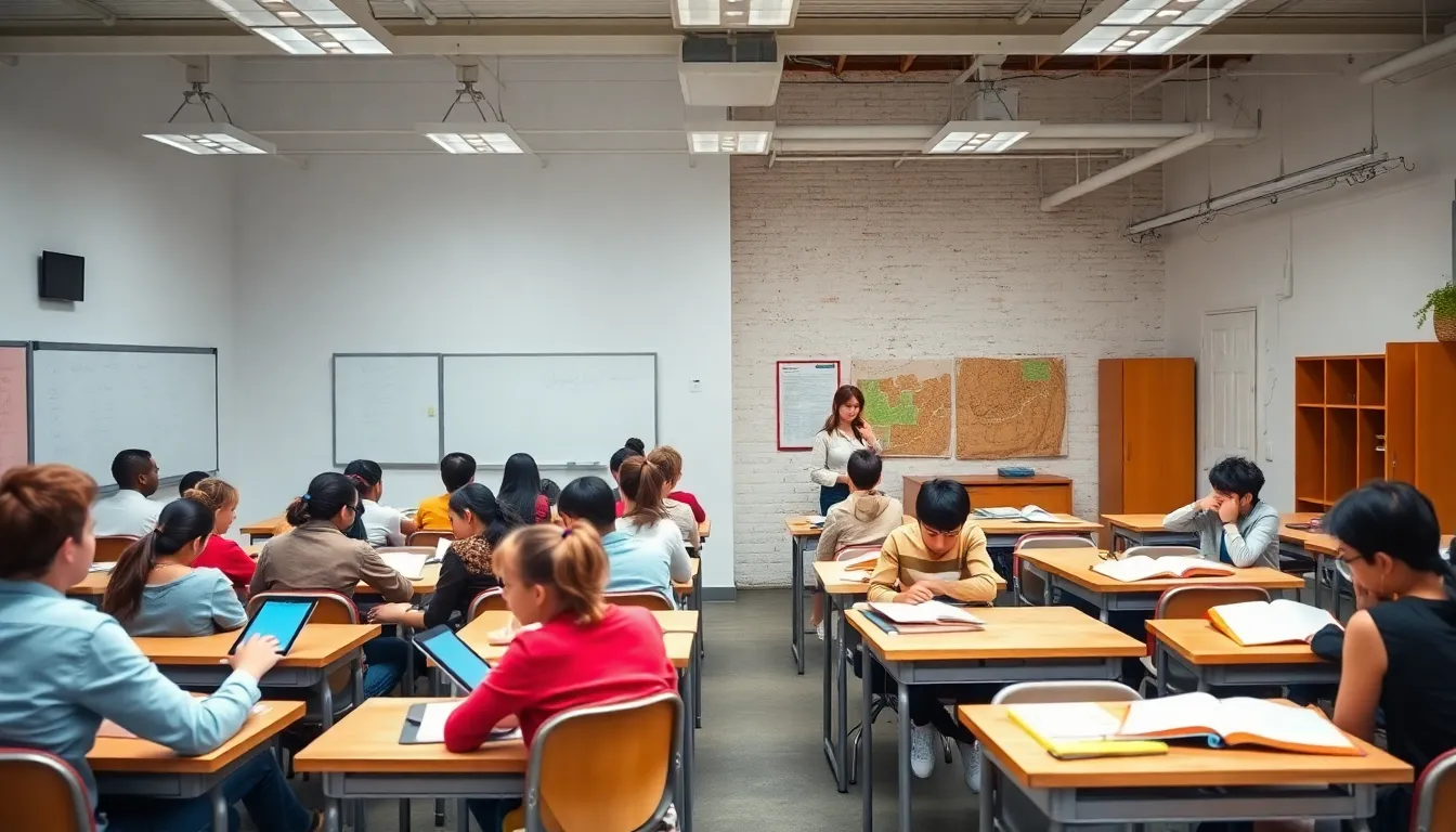 contrasting classrooms showing educational disparities between urban and rural settings.