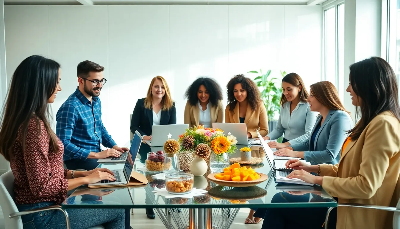 diverse team planning a budget-friendly event in a modern office.