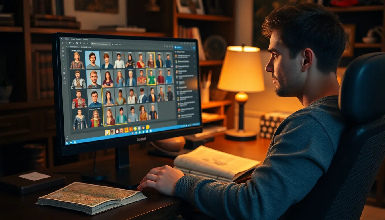 a gamer using CK2Generator to create characters for Crusader Kings II.
