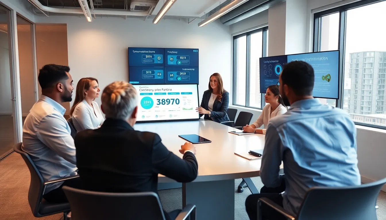 diverse team discussing the significance of a numeric identifier in a modern office.