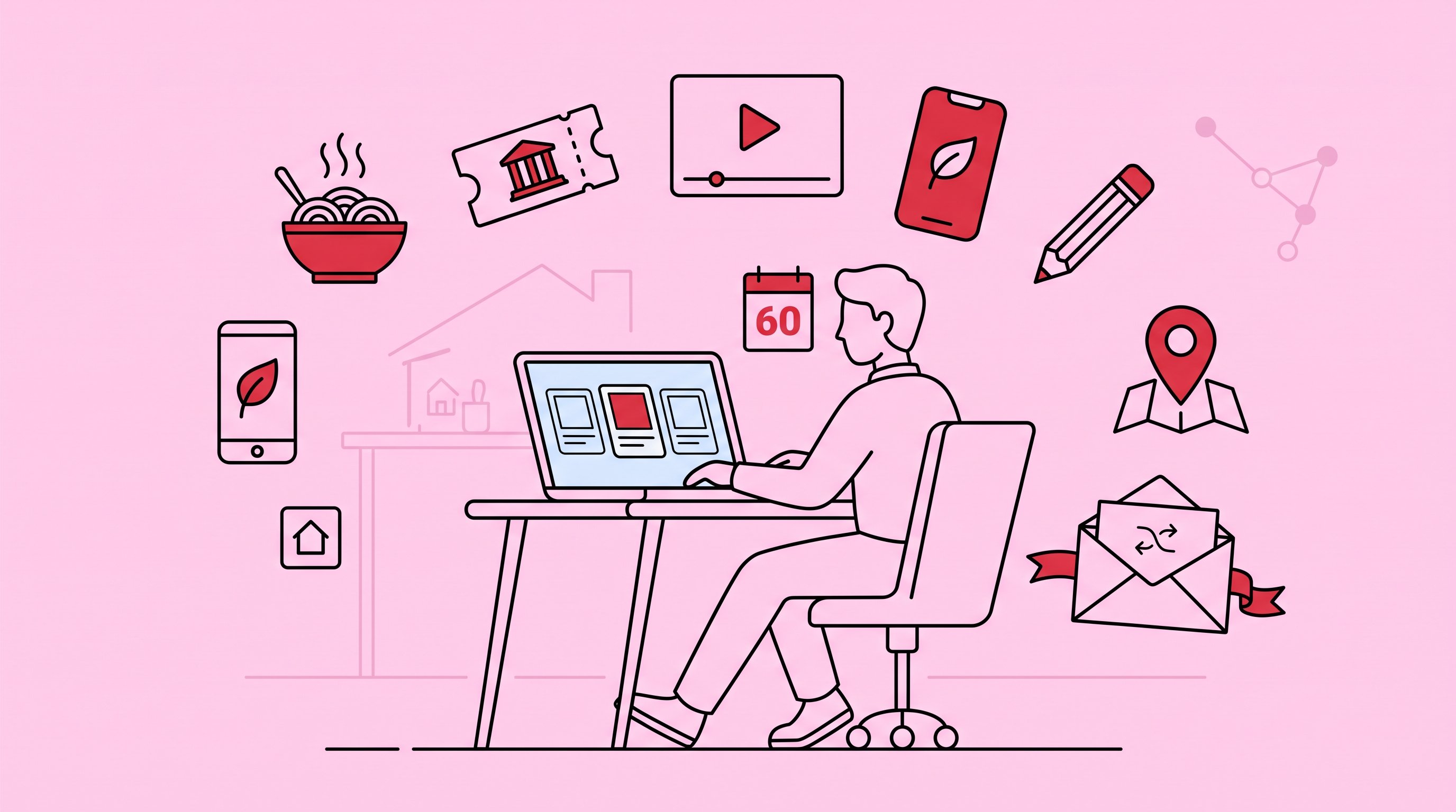 Remote employee chooses flexible experience gifts from several digital options.