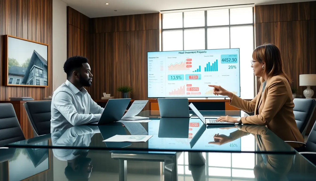 diverse team discussing financial strategies in a modern office.