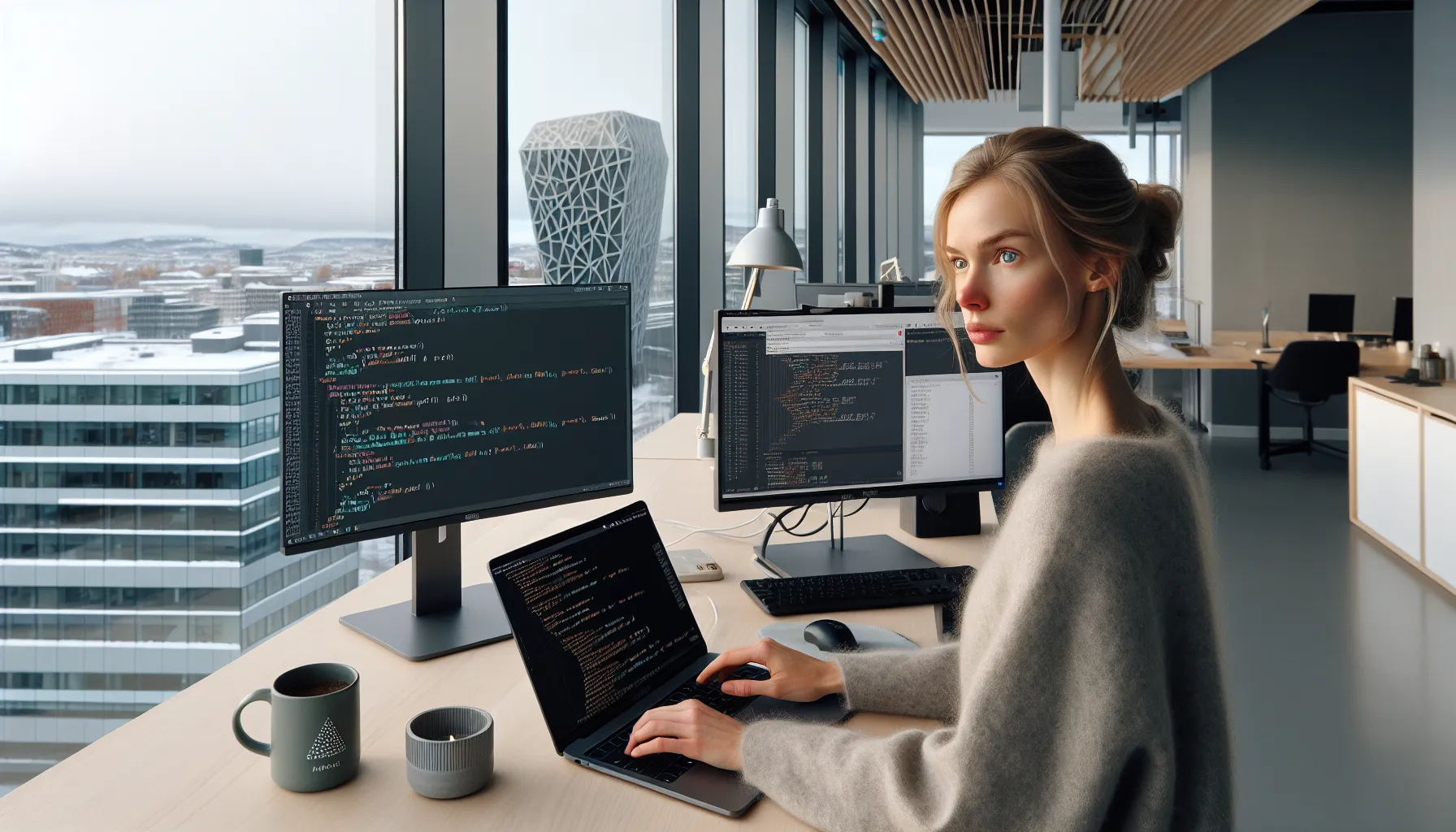 Norwegian ai engineer deploying a pytorch model with mlops tools in oslo office.