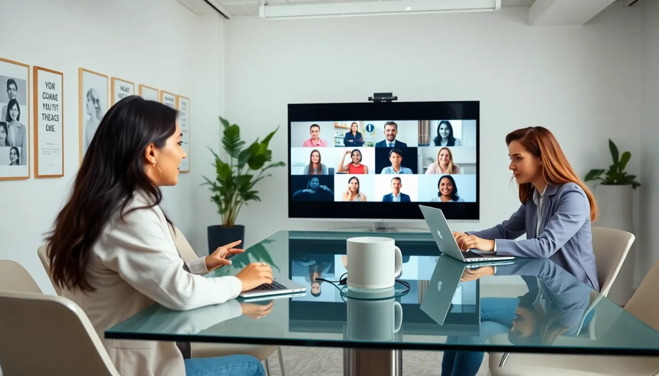 diverse team collaborating using Jmolnaeve in a modern office.