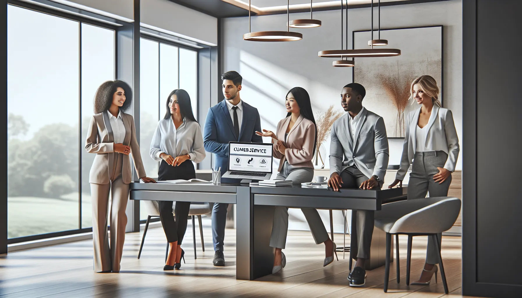 diverse team discussing solutions for home issues in an office setting.