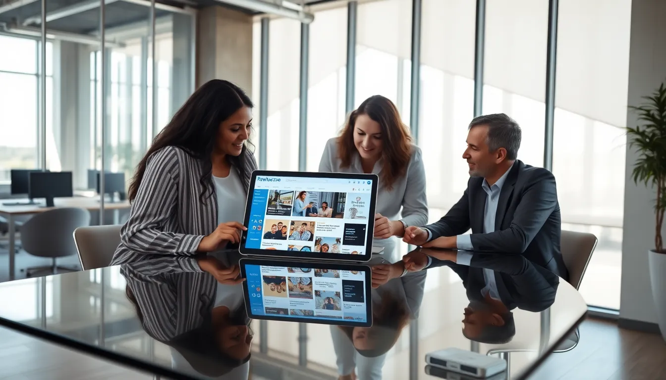 diverse team discussing @Redwebzine.org in a modern office.