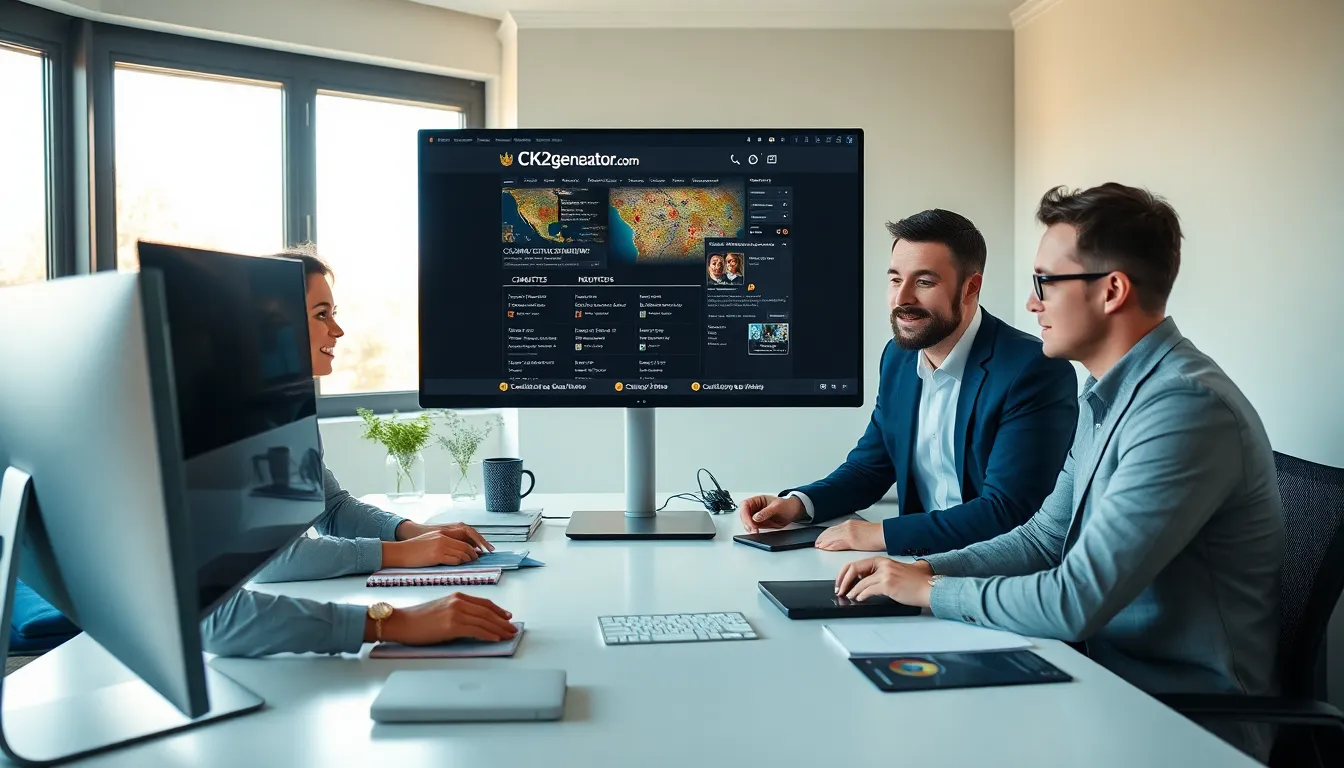 professionals collaborating on a character generator tool for a strategy game.