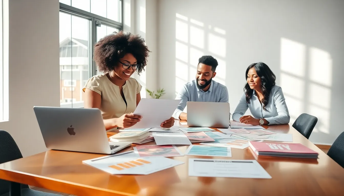 diverse team planning budget-friendly events in a bright office.