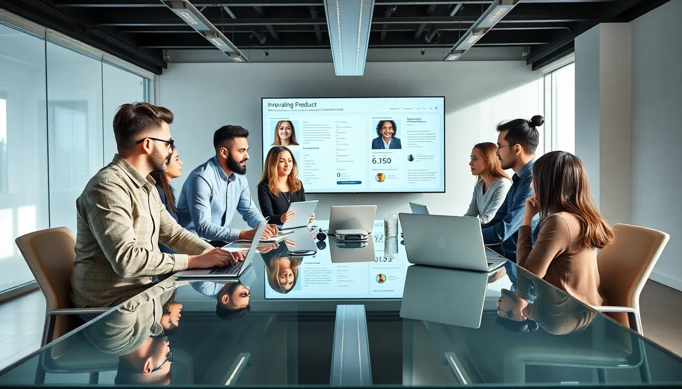 diverse engineering team collaborating in a modern office.