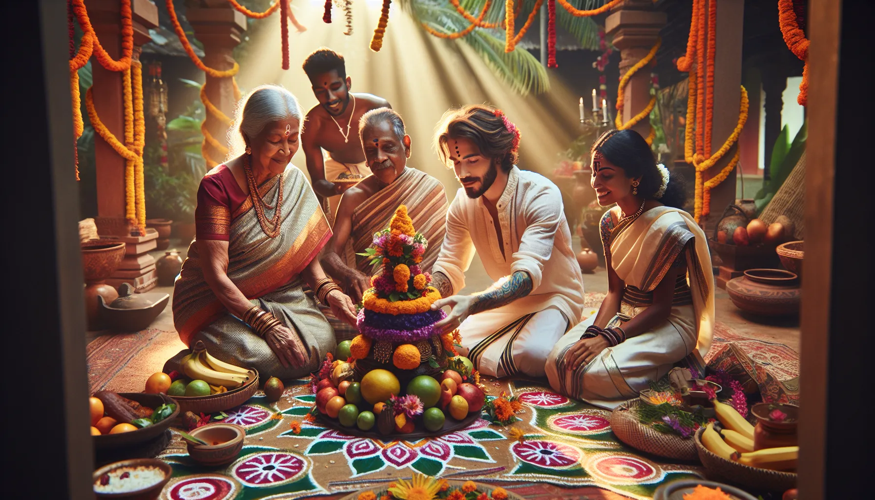 community celebration of Gowthalamma with traditional rituals and festive decorations.