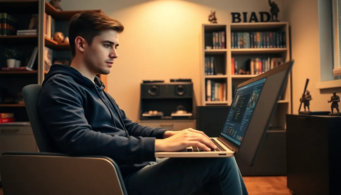 A young man using CK2Generator to create characters for Crusader Kings II.