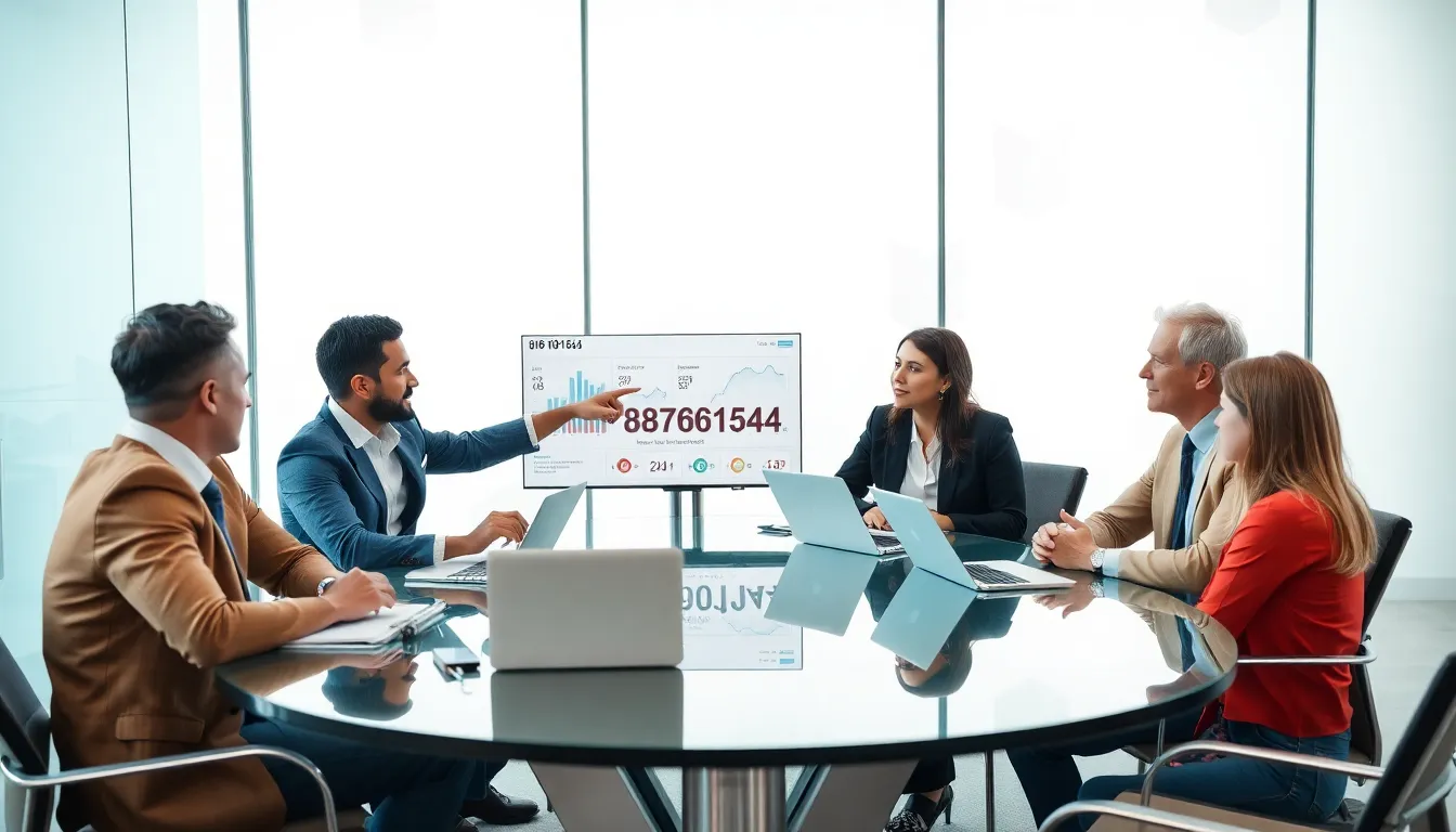 diverse team discussing the history and applications of a phone number.