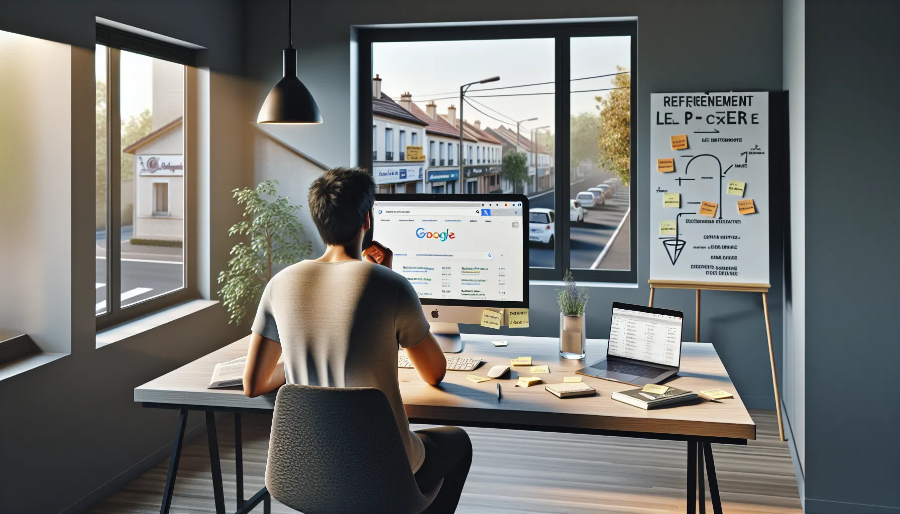 SEO consultant analyzing Google local search results for businesses in Le Plessis-Trévise.