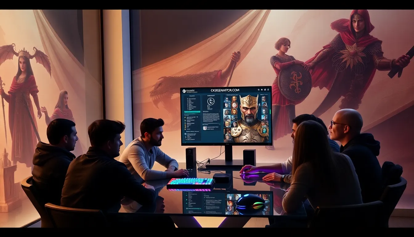 diverse gamers discussing character creation for Crusader Kings II.