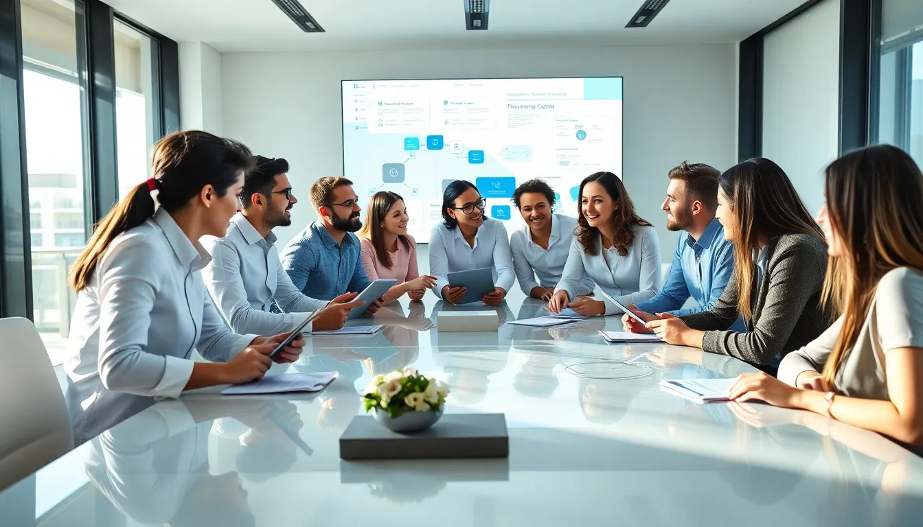 diverse team collaborating on innovative technology solutions.