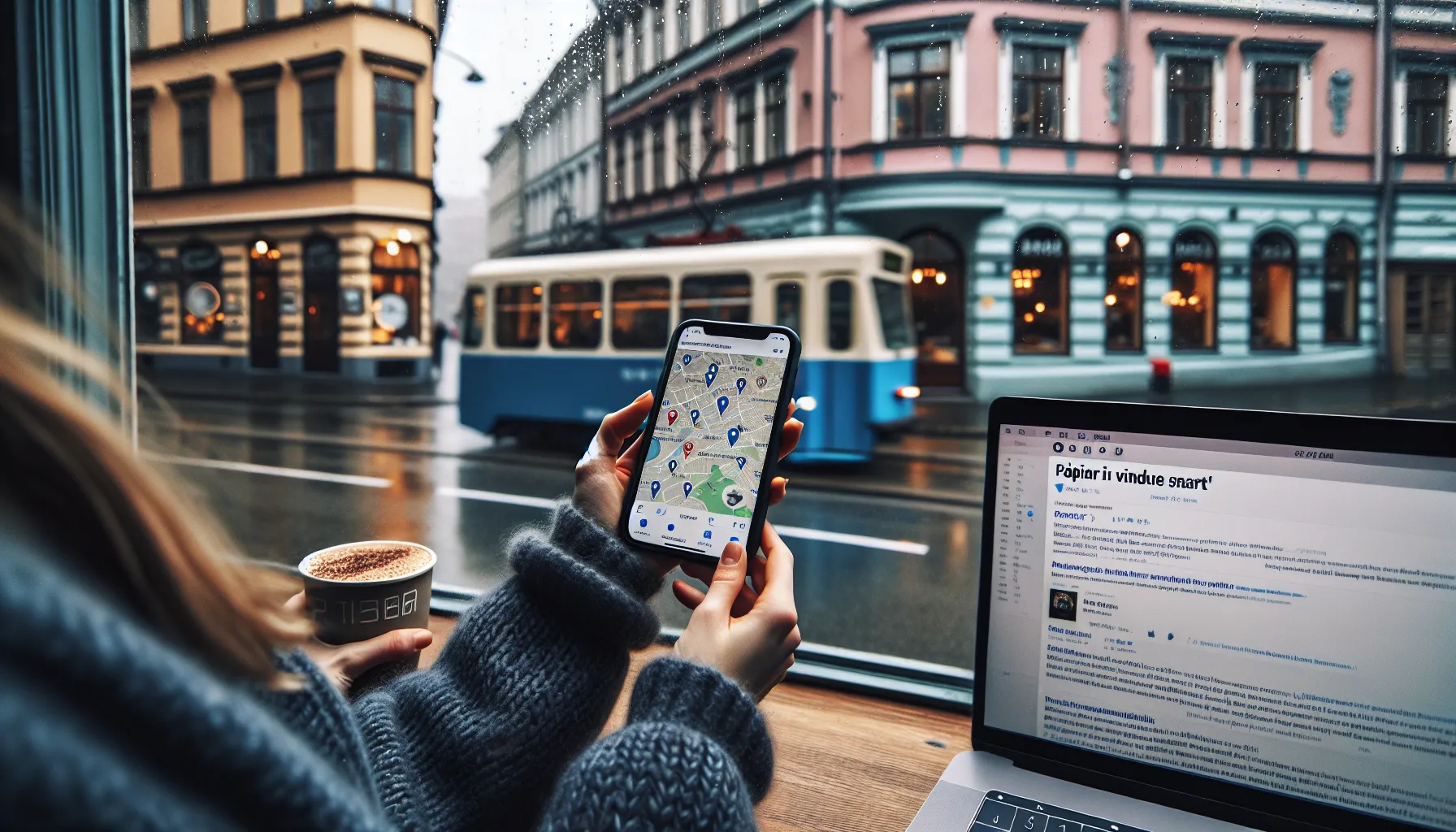 Person tracks geotag clues in oslo as a new restaurant readies to open.