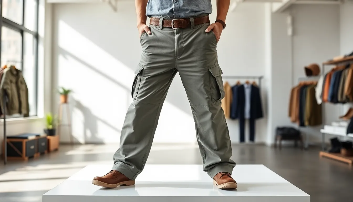 Gramicci Gadget Pants displayed in a modern, well-lit studio.