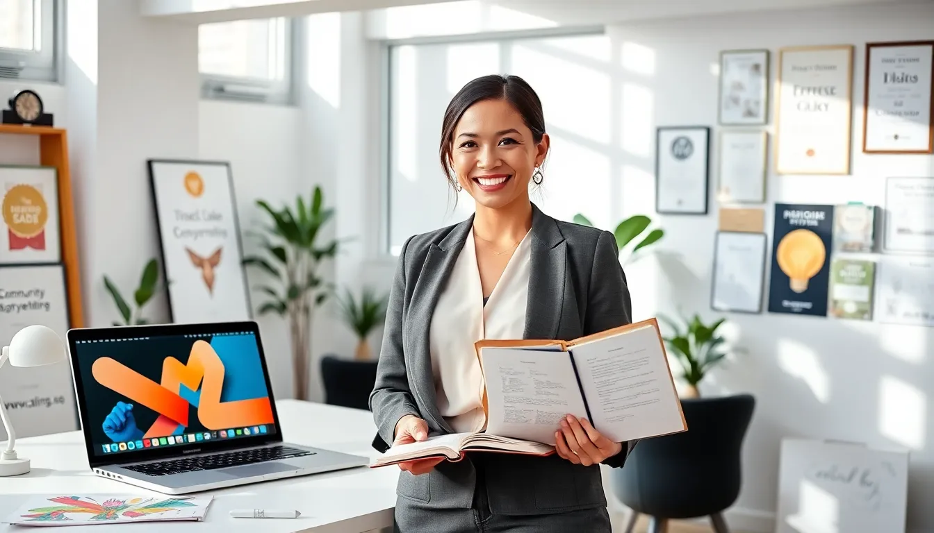 creative professional in a modern office with design elements.