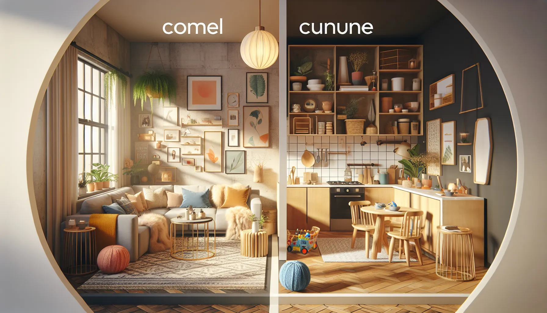 A comparative scene showing Airbnb and Vrbo listings side by side.