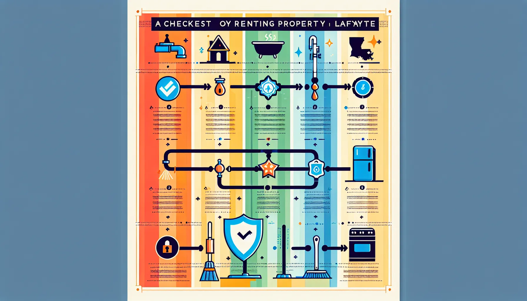 illustrated checklist of rental property inspection steps for Lafayette renters
