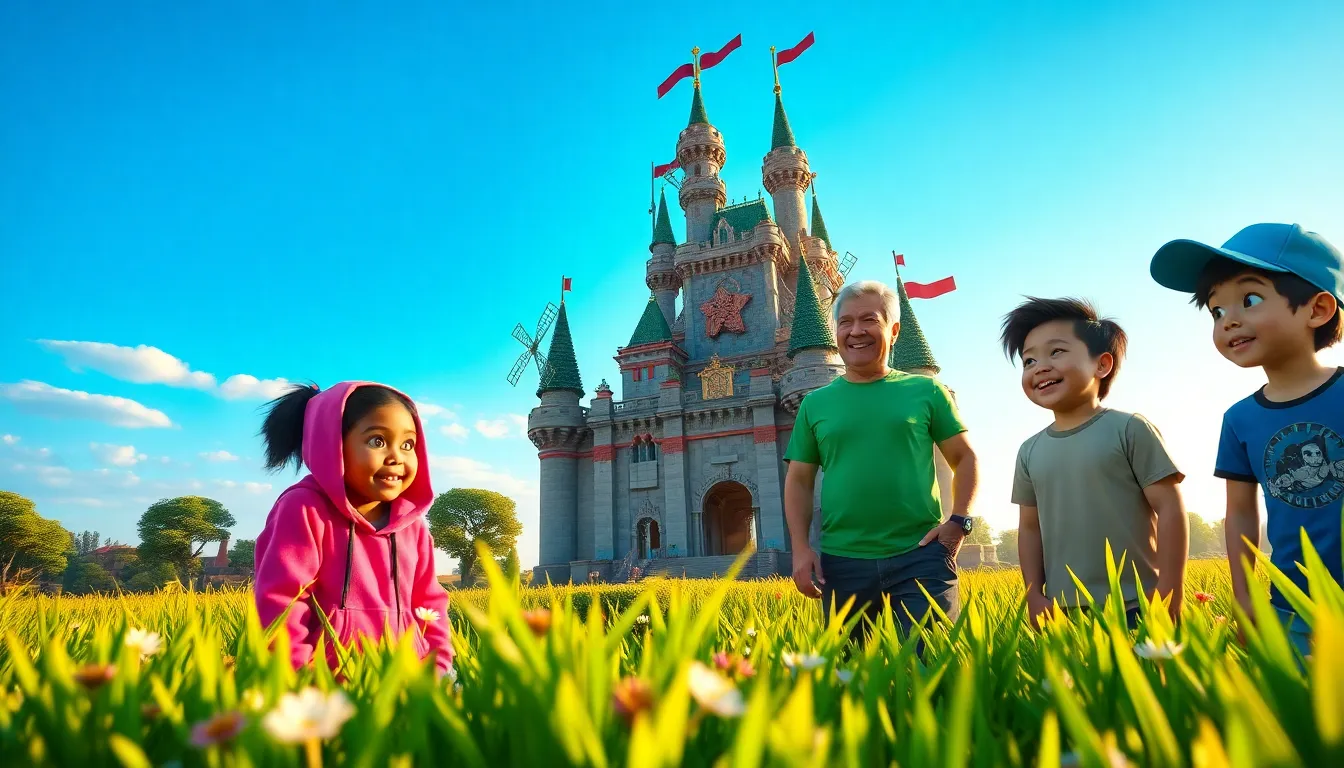 players exploring a colorful Minecraft world with a new update.