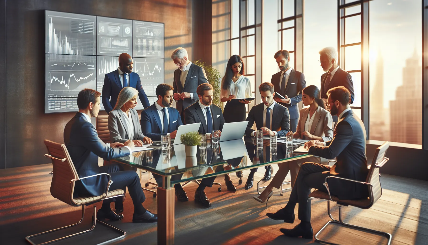 diverse financial advisors collaborating in a modern office.