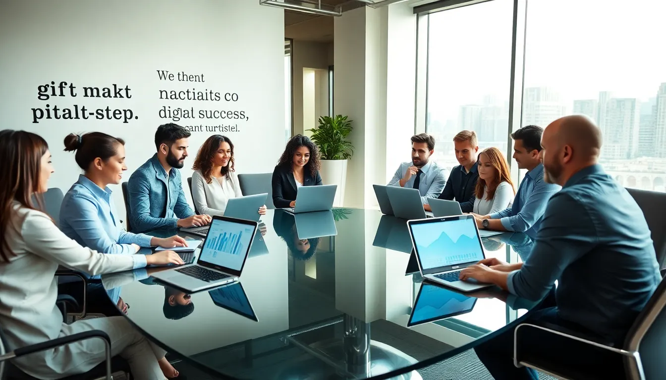 diverse team collaborating in a modern office setting.