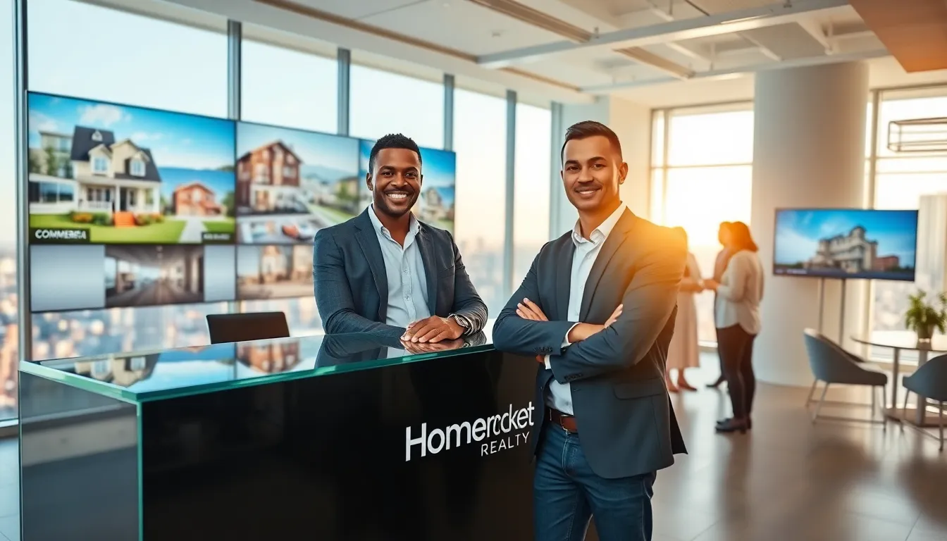 Timothy Williams leading a discussion in a modern real estate office.