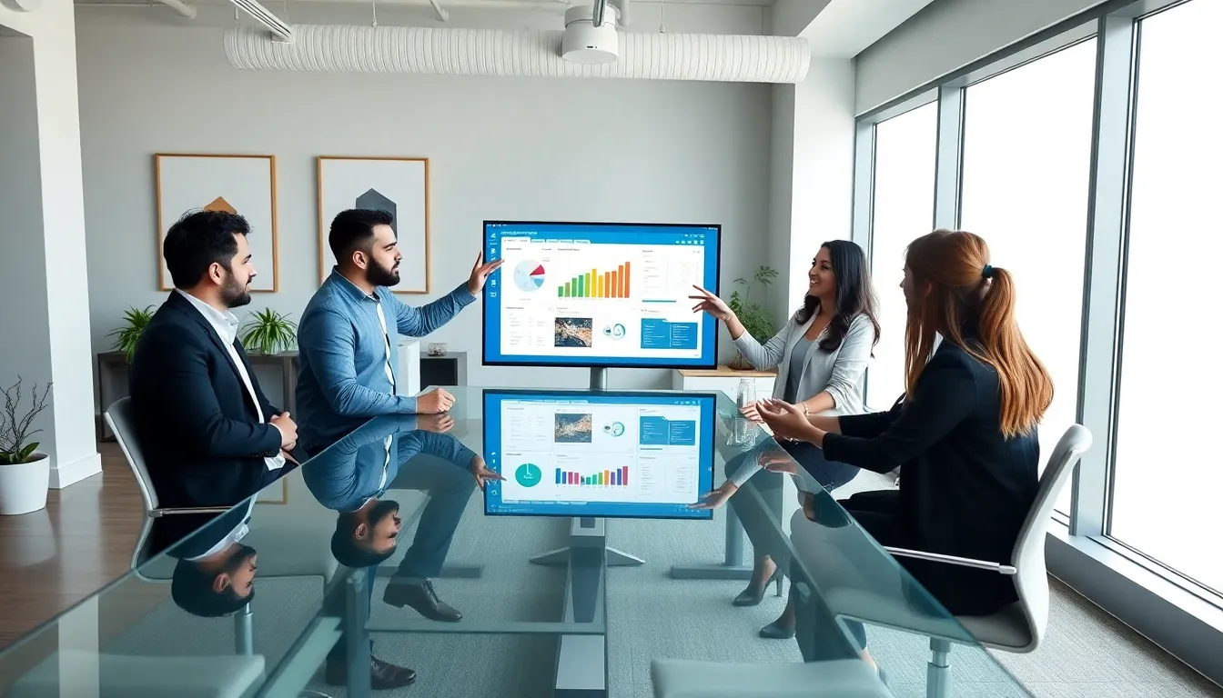 diverse team collaborating in a modern office for digital marketing strategy.
